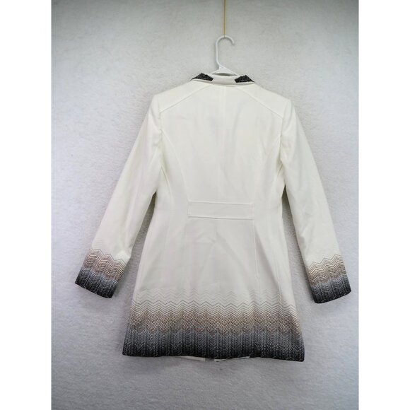 White House Black Market Jacket Womens XS White Ombre Chevron Zip Pockets Lined - Picture 5 of 10